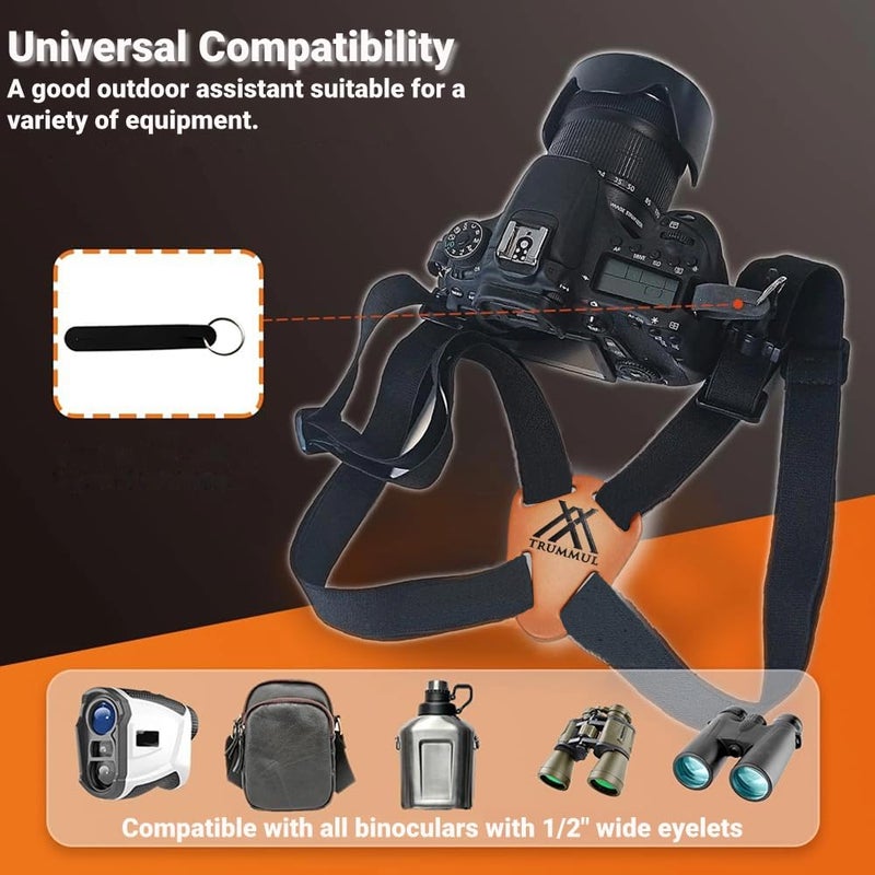 Trummul Binocular Harness Strap Best Chest Harness Strap for Hunters Photographers and Golfers (Black) - Image 3